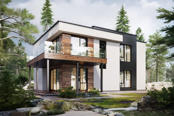 Проект дома с плоской крышей J-190-1G